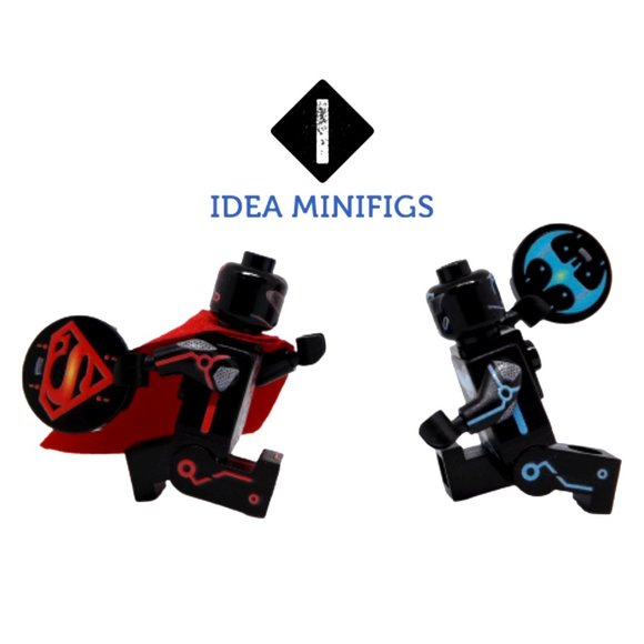 Pair of Batman Vs Superman Tron Hybrid Custom UV Print on Lego Minifigures - Picture 2 of 7